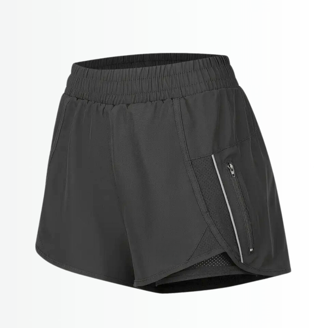 Short Esportivo Feminino MoveFit - Dupla face, Leve, Respirável e com Bolsos de Zíper