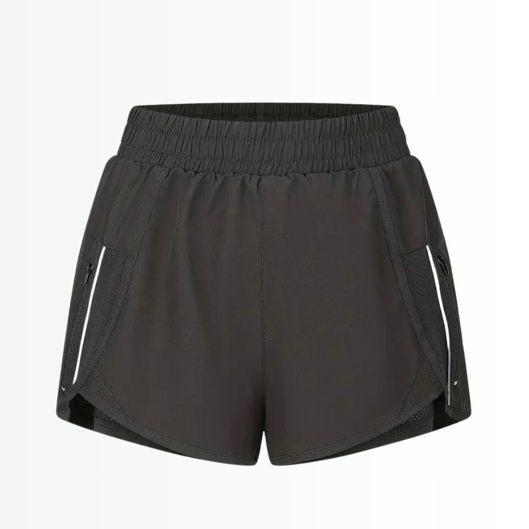 Short Esportivo Feminino MoveFit - Dupla face, Leve, Respirável e com Bolsos de Zíper