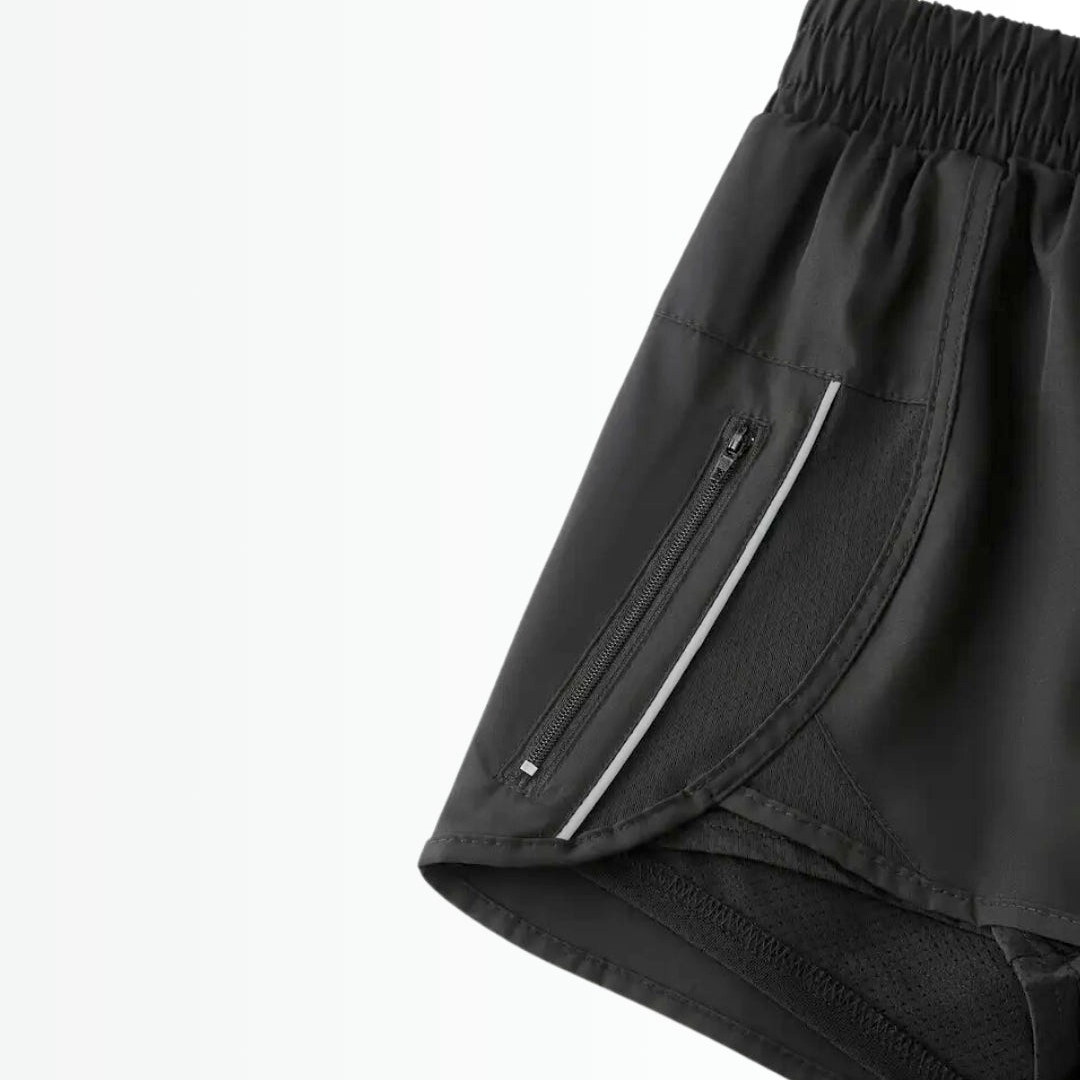 Short Esportivo Feminino MoveFit - Dupla face, Leve, Respirável e com Bolsos de Zíper