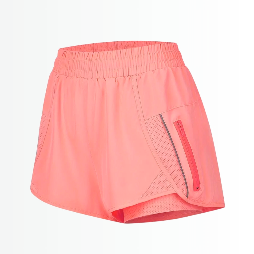 Short Esportivo Feminino MoveFit - Dupla face, Leve, Respirável e com Bolsos de Zíper