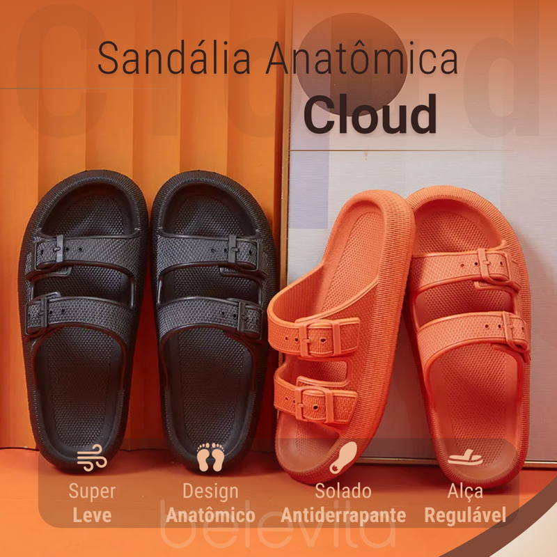 Sandália Anatômica Cloud - Leve e Antiderrapante (Alça Regulável)