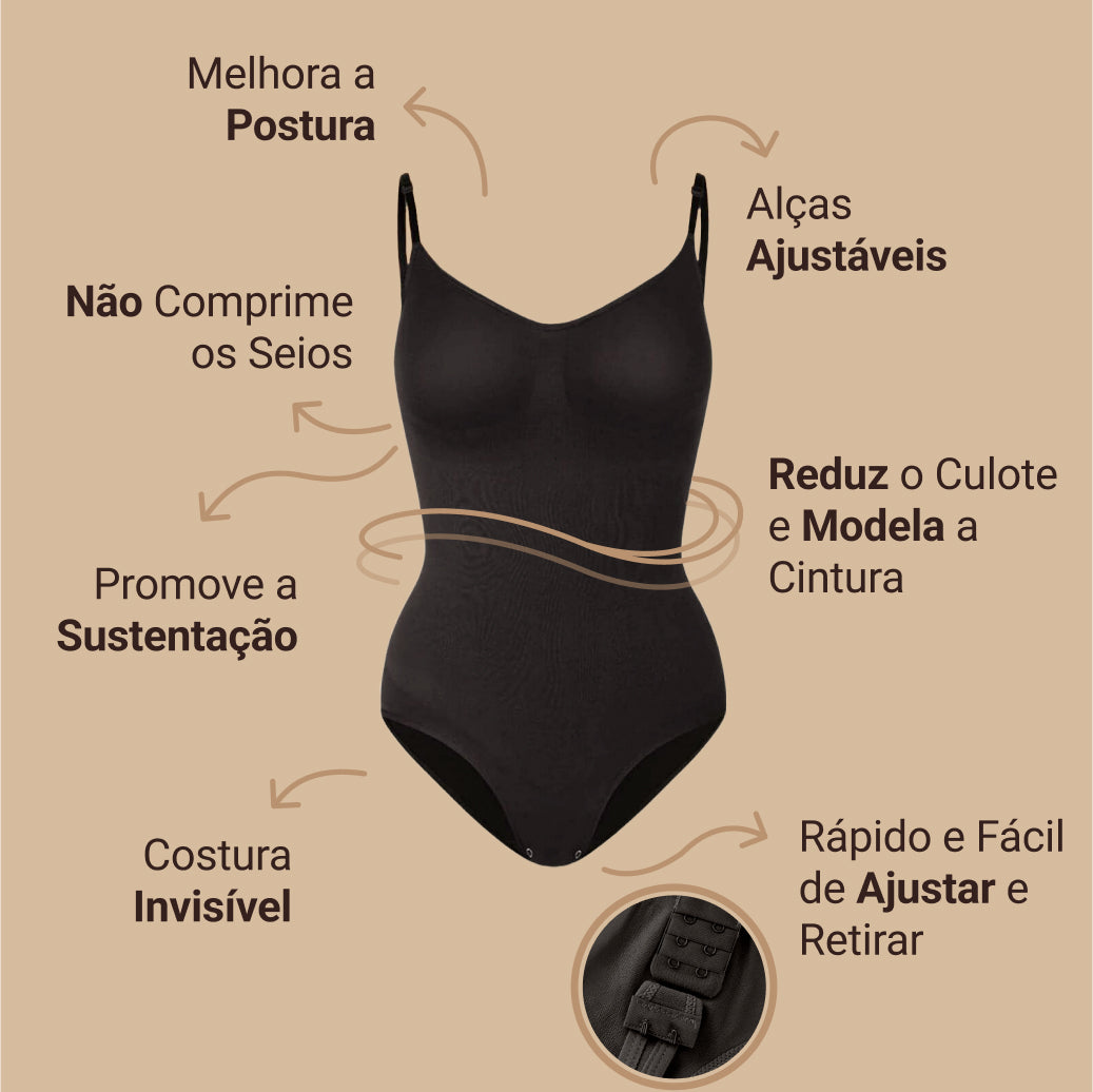 Body Modelador Up Shaper - Compre 1 Leve 2 + Brinde Calcinha Modeladora