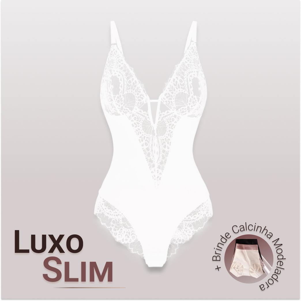 Body Modelador de Renda - Luxo Slim | + Brinde Calcinha Modeladora