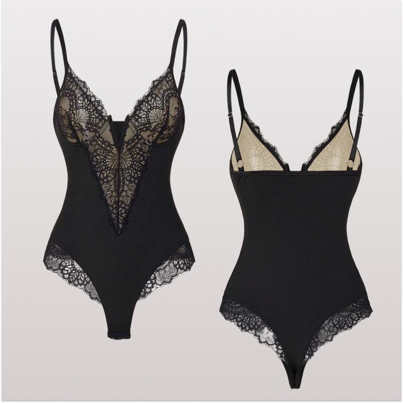 Body Modelador de Renda - Luxo Slim | + Brinde Calcinha Modeladora