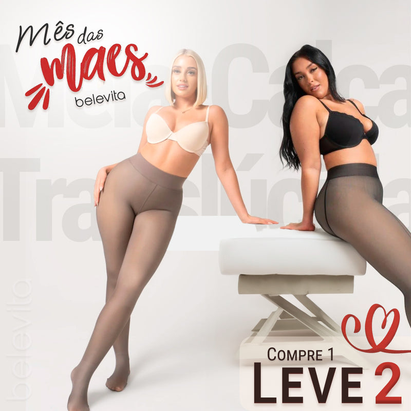 Meia-Calça de Lã Translúcida - Pague 1 e Leve 2